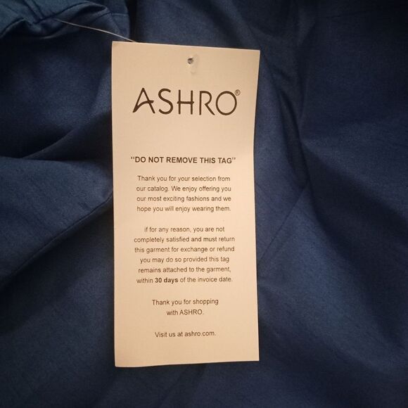 Ashro Plus Size Omari Pant Set Royal Blue /Gold African Caftan Sz 3X - Picture 16 of 16